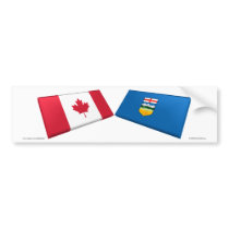 Canada & Alberta Flag Tiles bumper stickers by Vexillophile Canada & Alberta Flag Tiles bumper stickers
