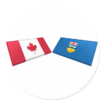 Canada & Alberta Flag Tiles Sticker