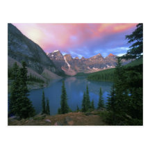 Canada, Alberta, Lake Moraine at Dawn, Banff Post Card