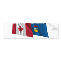 Canada & Alberta Waving Flags bumper stickers by Vexillophile Canada & Alberta Waving Flags bumper stickers