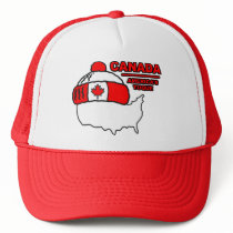Canada - America's Tuque Trucker Hat by ruderetro Canada - America's Tuque Trucker Hat