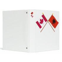 Canada and Albania Crossed Flags 3 Ring Binder