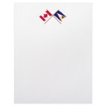 Canada and American Samoa Crossed Flags Letterhead Template