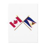 Canada and American Samoa Crossed Flags Post Card
