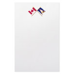 Canada and American Samoa Crossed Flags Stationery