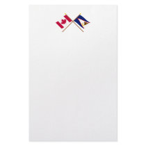 Canada and American Samoa Crossed Flags Stationery