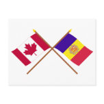 Canada and Andorra Crossed Flags Post Cards