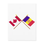 Canada and Andorra Crossed Flags Post Cards