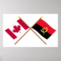 Canada and Angola Crossed Flags Print