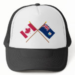 Canada and Anguilla Crossed Flags Mesh Hats
