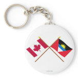 Canada and Antigua & Barbuda Crossed Flags Key Chain