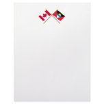 Canada and Antigua &amp; Barbuda Crossed Flags Customized Letterhead