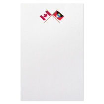 Canada and Antigua & Barbuda Crossed Flags Customized Stationery
