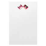 Canada and Antigua &amp; Barbuda Crossed Flags Customized Stationery