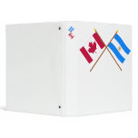 Canada and Argentina Crossed Flags 3 Ring Binder