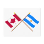 Canada and Argentina Crossed Flags Postcards