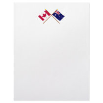 Canada and Australia Crossed Flags Letterhead Template