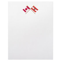 Canada and Austria Crossed Flags Customized Letterhead