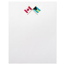 Canada and Bahamas Crossed Flags Custom Letterhead