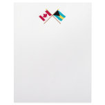 Canada and Bahamas Crossed Flags Custom Letterhead