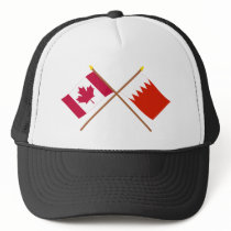 Canada and Bahrain Crossed Flags Trucker Hat