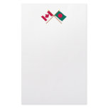 Canada and Bangladesh Crossed Flags Custom Stationery
