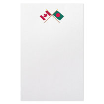 Canada and Bangladesh Crossed Flags Custom Stationery