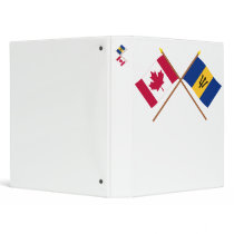 Canada and Barbados Crossed Flags Vinyl Binders
