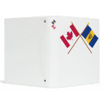 Canada and Barbados Crossed Flags Vinyl Binders
