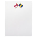 Canada and Barbados Crossed Flags Letterhead Design