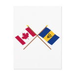 Canada and Barbados Crossed Flags Post Card