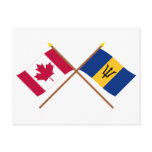 Canada and Barbados Crossed Flags Post Card