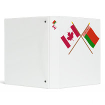 Canada and Belarus Crossed Flags 3 Ring Binder