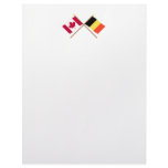 Canada and Belgium Crossed Flags Letterhead Template