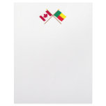Canada and Benin Crossed Flags Personalized Letterhead