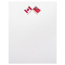 Canada and Bermuda Crossed Flags Letterhead