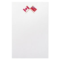 Canada and Bermuda Crossed Flags Customized Stationery