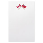Canada and Bermuda Crossed Flags Customized Stationery