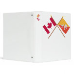 Canada and Bhutan Crossed Flags 3 Ring Binder