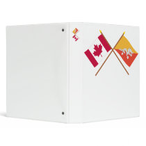 Canada and Bhutan Crossed Flags 3 Ring Binder