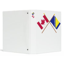 Canada and Bosnia & Herzegovina Crossed Flags Vinyl Binder