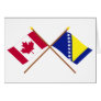 Canada and Bosnia & Herzegovina Crossed Flags Greeting Card