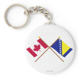 Canada and Bosnia & Herzegovina Crossed Flags Key Chains