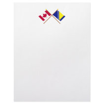 Canada and Bosnia & Herzegovina Crossed Flags Letterhead Template