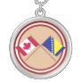 Canada and Bosnia & Herzegovina Crossed Flags Necklace