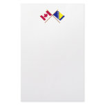 Canada and Bosnia & Herzegovina Crossed Flags Personalized Stationery