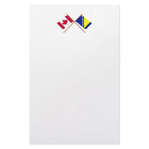 Canada and Bosnia & Herzegovina Crossed Flags Personalized Stationery