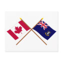 Canada and British Virgin Islands Crossed Flags postcards