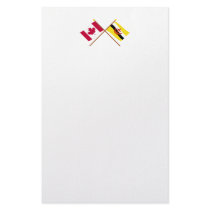 Canada and Brunei Crossed Flags Custom Stationery