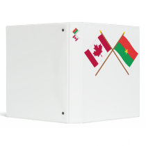 Canada and Burkina Faso Crossed Flags Binder
